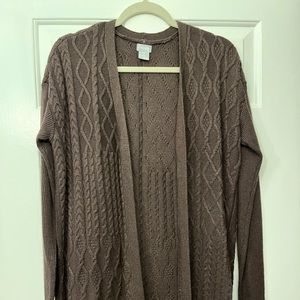 Chicos long cableknit sweater